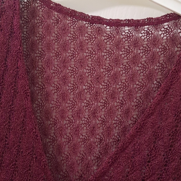 Elegant lace cardigan burgundy - Picture 2 of 7